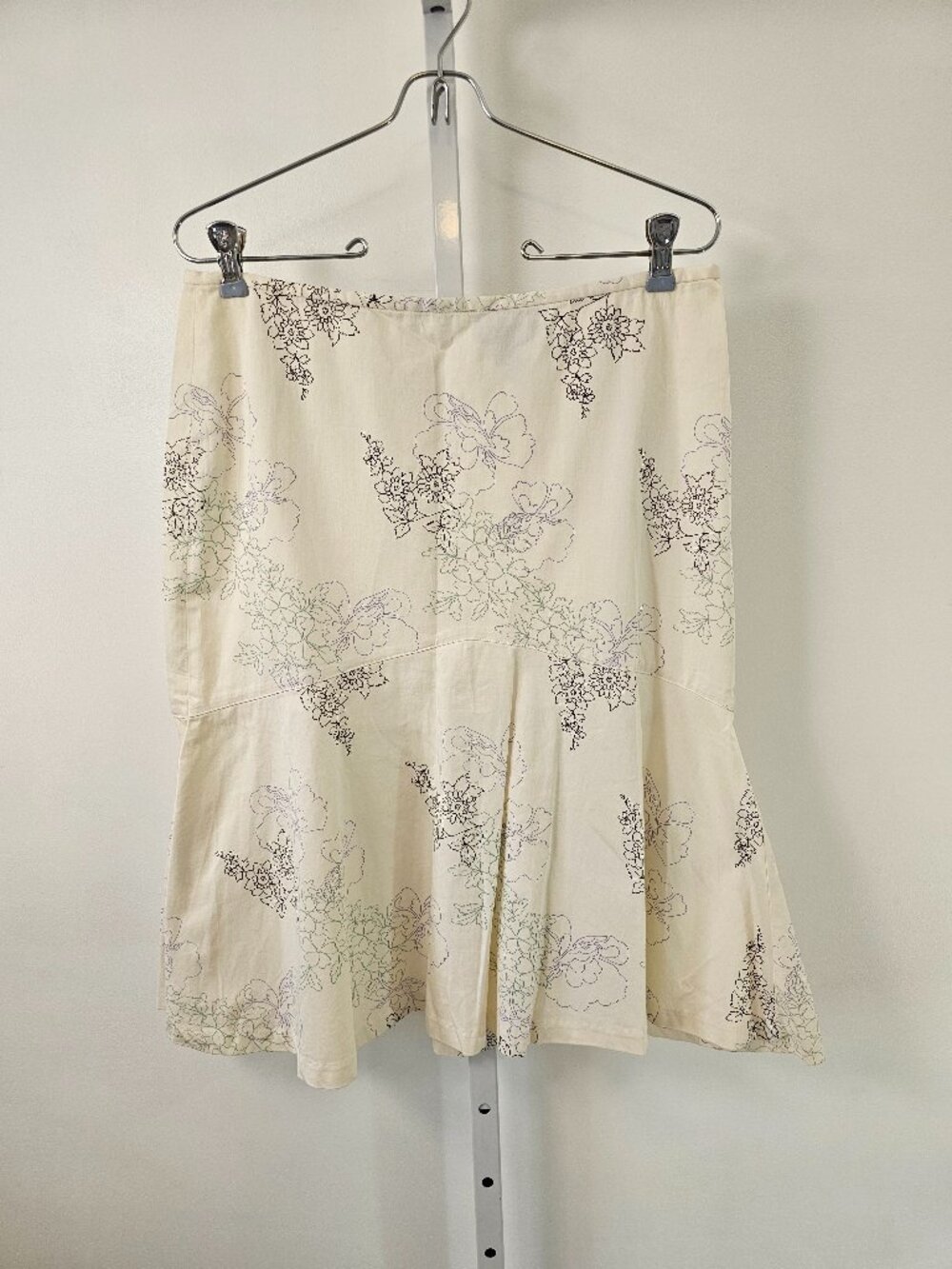 H&M Skirt Ivory Floral Y2K Fairy Cottage 8